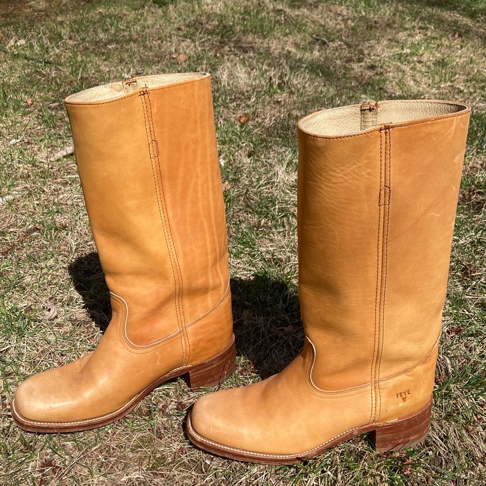 Frye Made in USA Vintage Frye Campus Boots Banana Leather 11 D 3M18774 2951 W - Picture 17 of 17